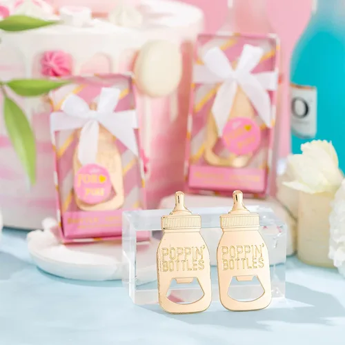 Miniatura 6 de 24 Abrebiberones Favores para Baby Shower, Regalos, Decoraciones, o Cajas de Regalo de Recuerdo para Invitados, Diseño Poppin para Bebés Niñas Rosa