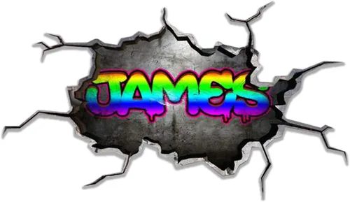 Miniatura 31 de Calcomanía de pared personalizada con nombre de graffiti 3D, calcomanía decorativa de vinilo artística personalizada, extraíble, despegar y pegar