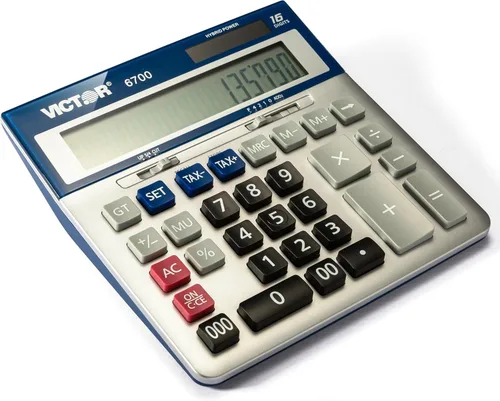 Victor Calculadora de escritorio grande 6700, LCD de 16 dígitos