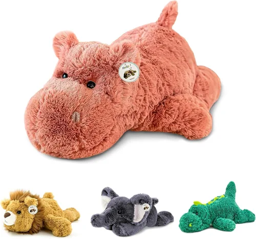 Miniatura 12 de YOUBLEK 16 pulgadas 2 libras - Animales de peluche con peso de dinosaurio verde, cómodo y sensorial, juguete Kawaii para abrazar, regalo