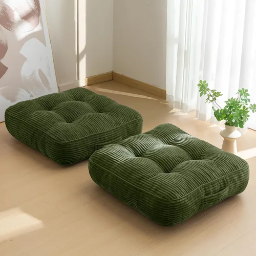 Miniatura 49 de HIGOGOGO Cojín de suelo para adultos, cojín de meditación, grande y redondo, funda de pana copetuda, para sala de estar o yoga, 22 x 22 pulgadas