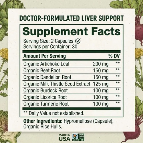 Miniatura 3 de Suplemento de apoyo de limpieza hepática con cardo mariano orgánico - Nature's Secret Agent Blend - 60 cápsulas veganas