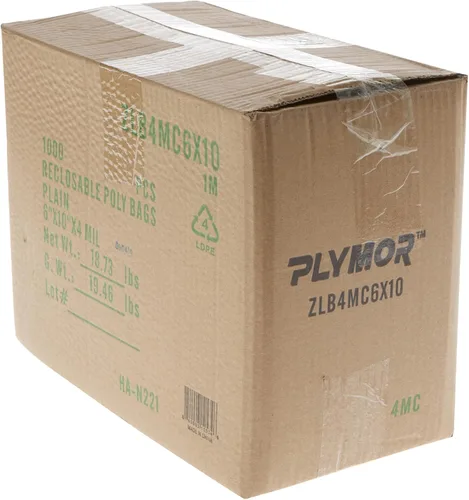 Miniatura 5 de Plymor 6 x 10 pulgadas (caja de 1,000), bolsas de plástico con cierre de cremallera resistente de 4 mil