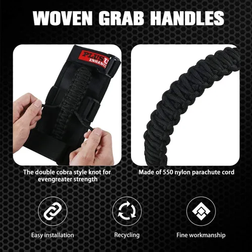Miniatura 3 de 2 correas triples de barra antivuelco para UTV ATV Polaris Ranger RZR XP900 1000 para Honda Pioneer Talon Kawasaki Wildcat YXZ Can Am correa se Negro