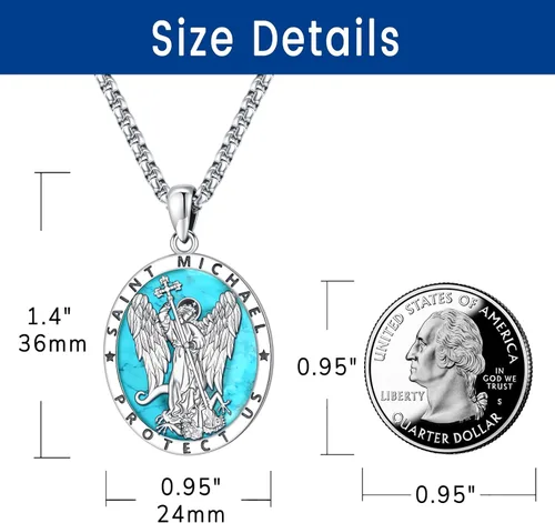 Miniatura 30 de Eusense San Miguel San Cristóbal San Benito San Judas Virgen María Collar chapado en oro 925 joyería religiosa para hombres y mujeres, collar