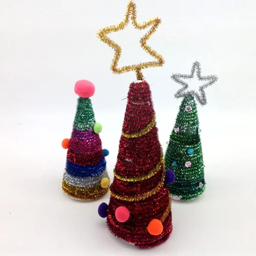Miniatura 4 de 100 tallos de felpilla de oropel con brillantina, flexibles y flexibles y flexibles para decoración de manualidades creativas, tallos de felpilla