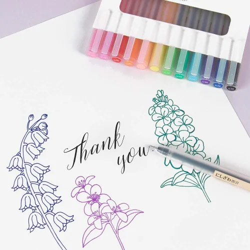 Miniatura 6 de Bolígrafos de colores para tomar notas, bolígrafos de gel de punta ultrafina de 0.015 in, 12 bolígrafos multicolor para diario, escritura, dibujo