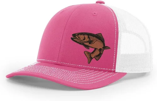 Miniatura 24 de Sombrero de pesca de trucha con parche de cuero grabado láser Richardson 112 Snapback Trucker Cap