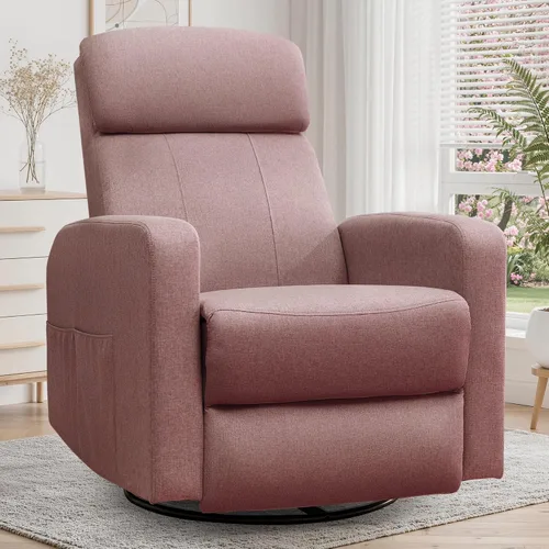 Miniatura 14 de Korser Sillas reclinables eléctricas giratorias para adultos, mecedora eléctrica para guardería, silla reclinable con bolsillo lateral clasificado