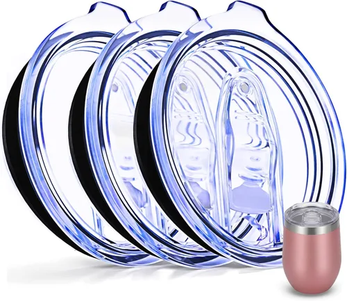Miniatura 10 de 1 tapa para vaso de vino, 12 onzas, a prueba de derrames, de 2.9 pulgadas (borde exterior), tapas de diámetro para tazas de vino, diseño sin fugas
