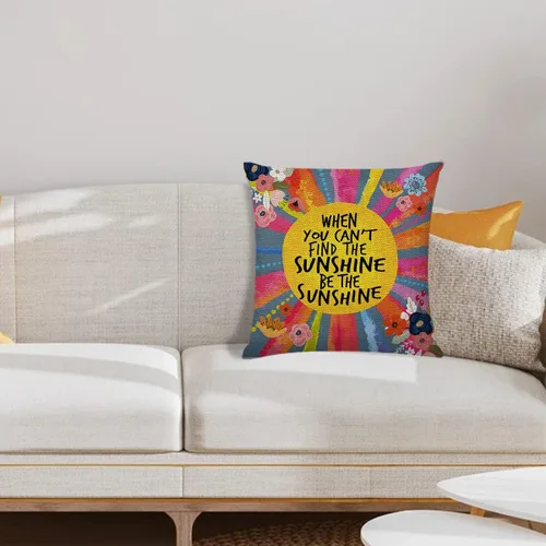 Miniatura 3 de Littlefa Funda de Almohada Be The Sunshine, Fundas de Almohada de Sol, Funda de Almohada Decorativa Sunshine, Funda de Almohada Decorativa de Flores