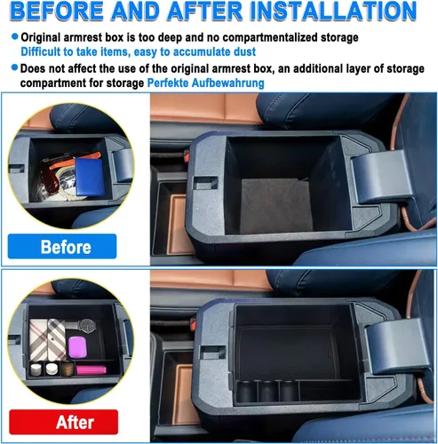 Miniatura 4 de SHAOHAO para Ford Maverick 2024 2025 Organizador de Consola Central, Compatible con Accesorios Ford Maverick 2022 2023 2024 2025 XL, XLT, Lariat