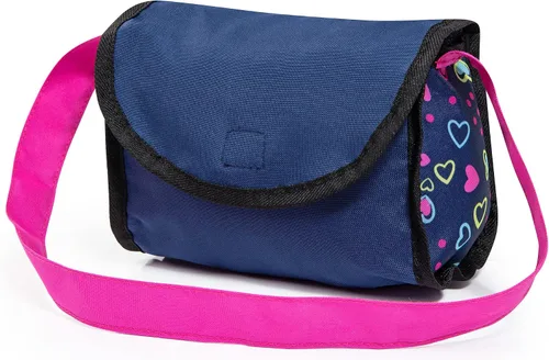 Miniatura 5 de Bayer Juego de cochecito y accesorios para cochecito de muñeca, muñeca de 18 pulgadas, azul, corazones rosados, incluye manta y bolsa de hombro