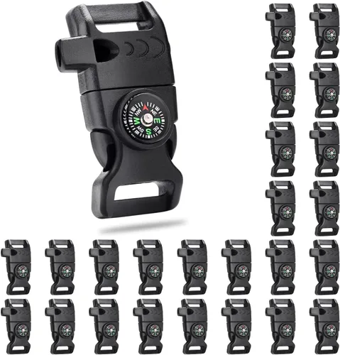 5/8 pulgadas brújula raspador pedernal iniciador de fuego hebilla silbato pulsera paracord al aire libre camping emergencia supervivencia viajes kits
