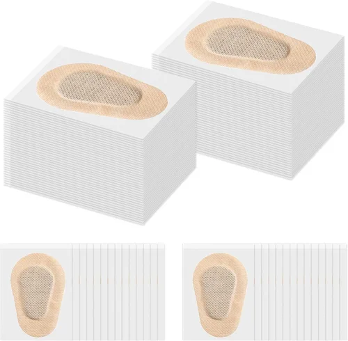 Miniatura 12 de 80 parches adhesivos para los ojos, almohadillas desechables para adultos, vendajes adhesivos sin látex (3.3 x 2.3 pulgadas, color nudo)
