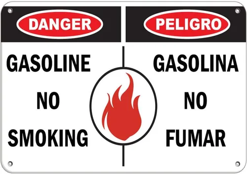 Danger Gasoline No Smoking Peligro Gasolina No Fumar Label Kit de calcomanías de vinilo OSHA Etiqueta de seguridad Señales de cumplimiento de 8