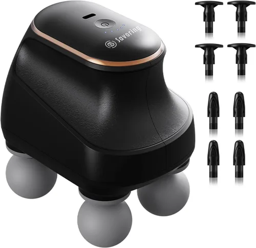 Pistola de masaje de 4 cabezas de tejido profundo, mini pistola de masaje muscular de percusión para aliviar el dolor, masajeador muscular eléctrico