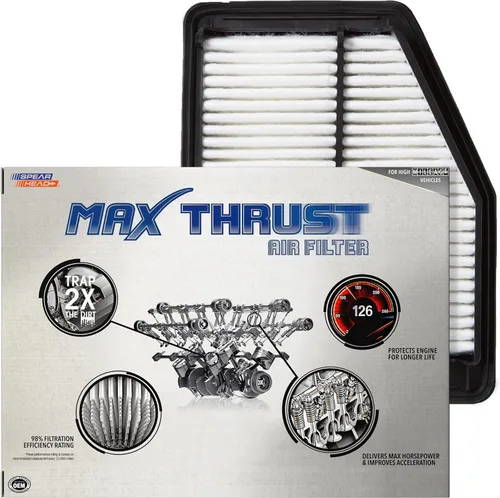Miniatura 75 de Filtro de aire de motor Spearhead MPG Defense Max Thrust para vehículos de todo kilometraje, se adapta como el OEM, restaura MPG y aceleración
