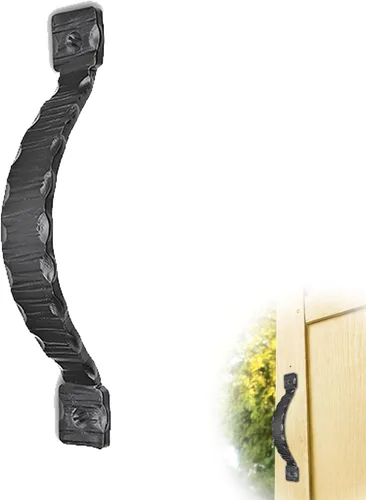 Miniatura 8 de Paquete de 2 manijas decorativas negras de 4.5 pulgadas, manija decorativa de puerta de hierro, manija de puerta de metal rústico para puertas Negro