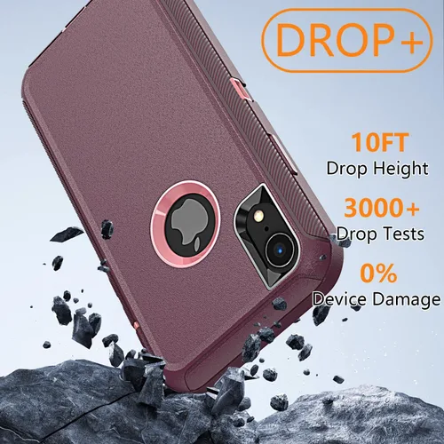 Miniatura 5 de YmhxcY Funda para iPhone XR, 3 capas de protección de cuerpo completo, a prueba de golpes, a prueba de caídas, resistente con clip para cinturón