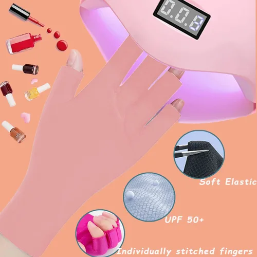 Miniatura 6 de COOSLIM Guantes anti UV para lámpara de uñas de gel, guantes de protección UPF50+ para manicuras, guantes de protección solar UV para mujeres