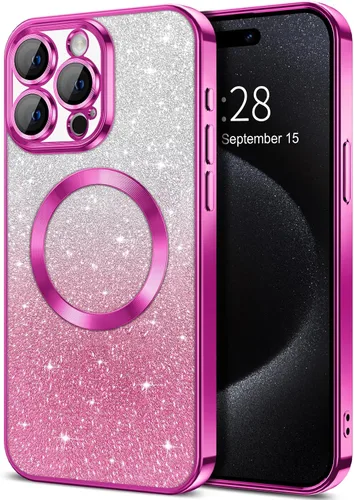 Miniatura 134 de Hython Funda para iPhone 13 Pro transparente con purpurina magnética [compatible con MagSafe] Protector completo de lente de cámara delgado