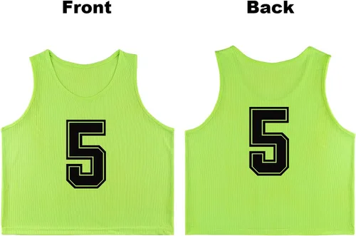 Miniatura 2 de RE-HUO Paquete de 12 chalecos numerados (1-12) para hacer deporte, baberos de entrenamiento para baloncesto, fútbol, voleibol y béisbol
