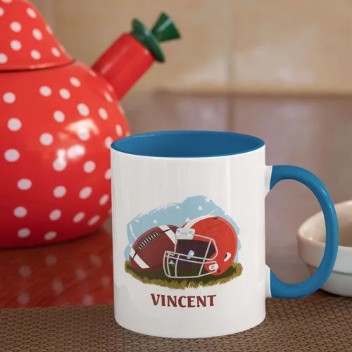 Miniatura 4 de Tazas personalizadas de gran fútbol americano, Personalizado elegir nombre taza de café de fútbol americano, Taza de té de fútbol personalizado