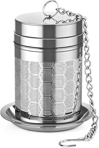 Miniatura 11 de Infusores de té para té suelto, (2 unidades) Juego de coladores de té de acero inoxidable 18/8, té de malla extra fina para té preparado, especias