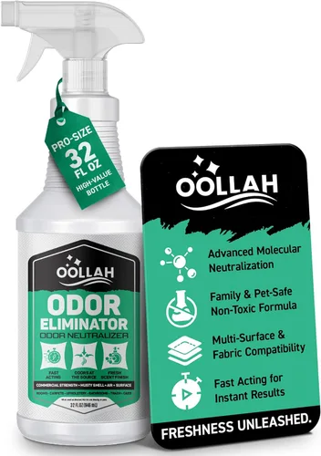 Eliminador de olores de mascotas para el hogar, espray eliminador de olores de 32 onzas, neutralizador de olores frescos para tela, alfombra,