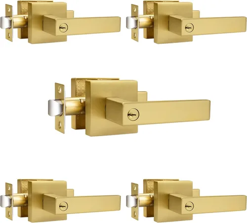 Miniatura 108 de Probrico Paquete de 4 manijas de puerta simuladas en negro mate, manijas interiores que no giran, manijas reversibles resistentes para interiores