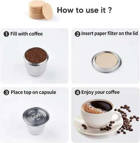Miniatura 4 de 800 unidades de filtros de café espresso, filtro de papel redondo sin blanquear de 51 mm para máquina de espresso, filtro de café desechable
