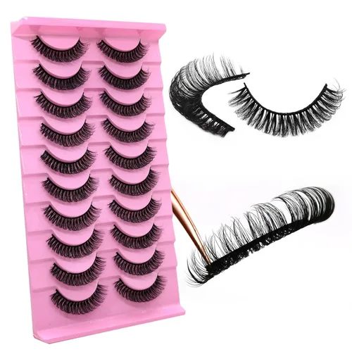 Miniatura 105 de 10 pares de pestañas rusas 3D voluminosas, con curvatura DD, pestañas postizas de visón sintético, pestañas de 19/32 de pulgada que parecen S09