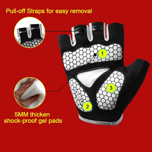 Miniatura 2 de Cevapro Guantes de ciclismo para hombres y mujeres, guantes de bicicleta de montaña MTB, guantes de bicicleta con almohadilla antideslizante que