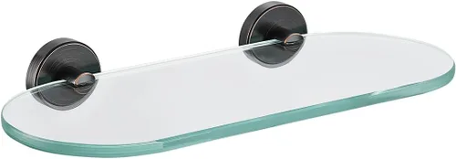 Miniatura 29 de JQK Estante de vidrio para baño dorado, almacenamiento de ducha de vidrio templado de 20 por 5 pulgadas, montaje de pared dorado cepillado de acero