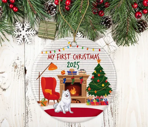 Miniatura 2 de Yanashop88 Adorno de Navidad de esquimal americano, la primera Navidad del esquimal americano, adorno para perro 2025, mi primer perro de Navidad