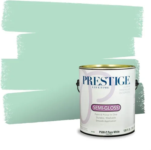 Miniatura 47 de Prestige Paints - Pintura exterior e imprimación en uno, 1 galón, plano, compatibilidad comparable con el color menta «Whipped Mint» de Behr