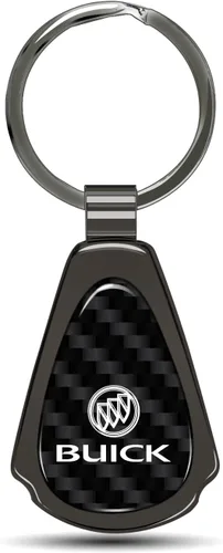 iPick Image Buick - Llavero con diseño de lágrima de metal de fibra de carbono, color negro, con licencia oficial