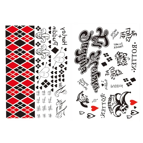 Miniatura 4 de 2 hojas de tatuajes falsos adhesivos para hombre, para disfraces, Halloween, cosplay, accesorios o fiestas.