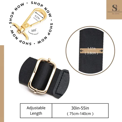 Miniatura 57 de S&loyoe Correas de repuesto para bolso, correa ajustable para bolsa cruzada, correas de guitarra anchas para bolsos de 1.5 pulgadas