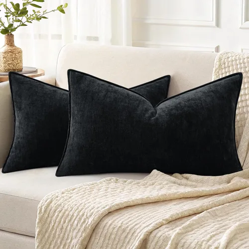 Miniatura 39 de decorUhome - Fundas de Cojín para Sofá 16x16 pulgadas Set de 2, Decorativas Suaves Euro Neutras de Felpilla con Diseño Elegante, Aqua Haze