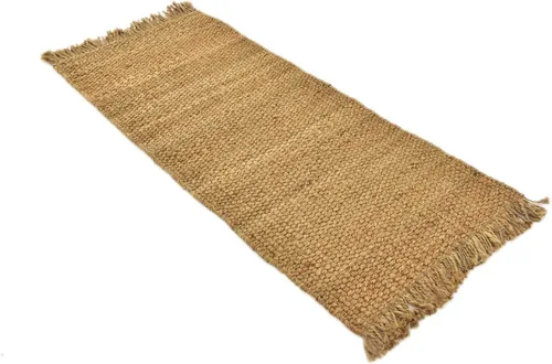 Miniatura 4 de Unique Loom Chunky Jute Collection - Alfombra de área sólida, transitoria, bohemia, 2 pies 6 pulgadas x 6 pies 0 pulgadas, color bronceado/natural