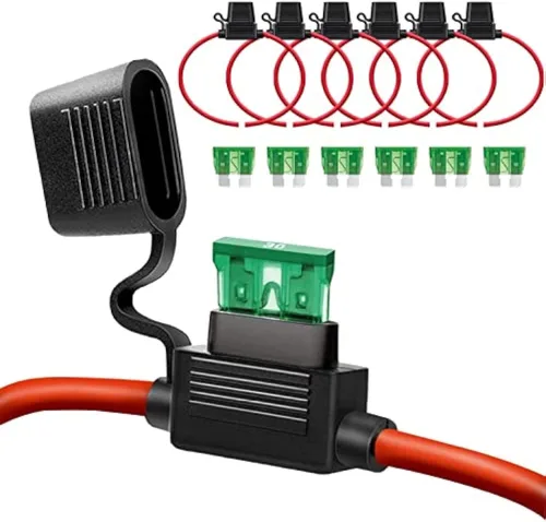 Miniatura 7 de Paquete de 10 portafusibles en línea de 14 AWG - Portafusibles en línea de 12V-DC ATC/ATO de calibre 14 para fusible de cuchilla de 15A