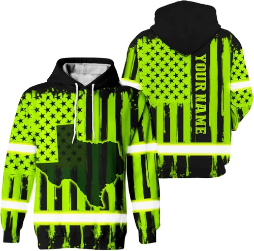 Miniatura 28 de Sudadera con capucha de alta visibilidad con la bandera de Estados Unidos para hombre, sudadera con capucha reflectante de seguridad