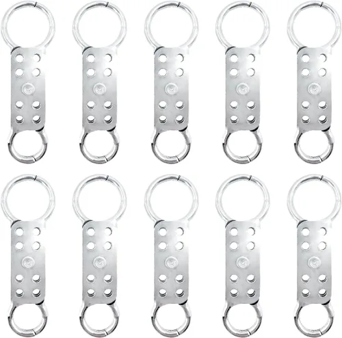 Bloqueo de etiquetado cerrojo 10 Pack 8 agujero diseño ignífugo flor seguridad doble cabeza hebilla de aluminio bloqueo Silver
