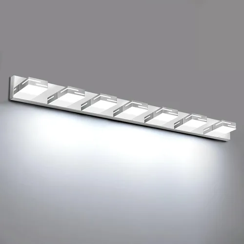 Miniatura 25 de Lámparas LED modernas para tocador de baño, 2 luces regulables de 15 pulgadas, color negro mate, para accesorios de iluminación de baño sobre