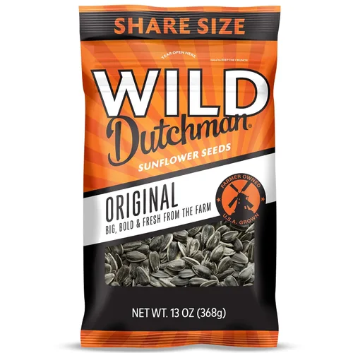 Miniatura 8 de Wild Dutchman Semillas de girasol tostadas en una bolsa resellable para una máxima frescura y un aperitivo fácil de verter, sabor original salado