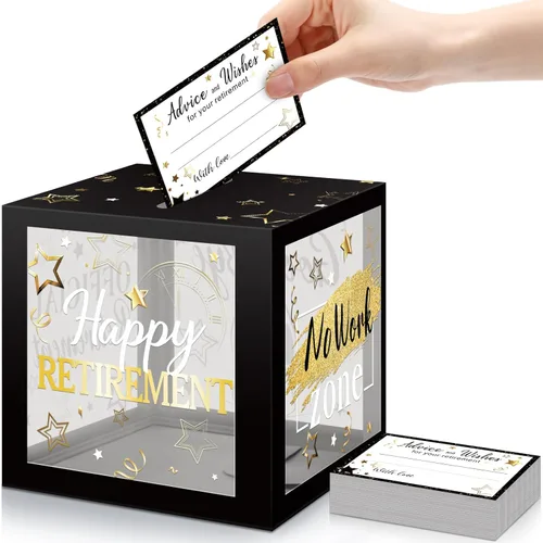 Miniatura 10 de Funrous 51 cajas de tarjetas de jubilación, tarjetas de consejos y buenos deseos para mujeres y hombres, decoraciones de fiesta de jubilación