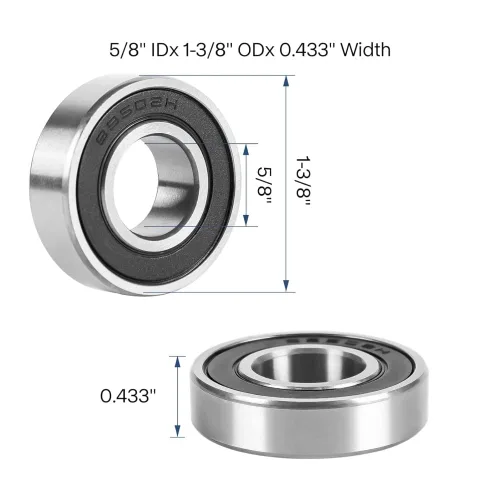 Miniatura 4 de DEEG 10 PCS 99502H 5/8" x1-3/8"x0.433" Rodamientos de Husillo de Cortacésped Go Kart Bearing499502H