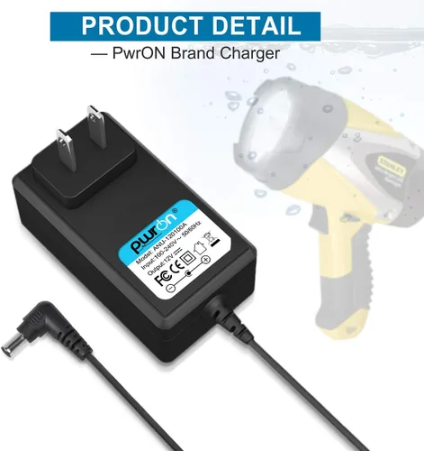 Miniatura 2 de Adaptador de CA compatible con Stanley Fatmax SL10LEDS 10 vatios Li-ION LED foco recargable, SL1M09 SL5W09 HID0109 FL5W10 FL3WBD linterna recargable